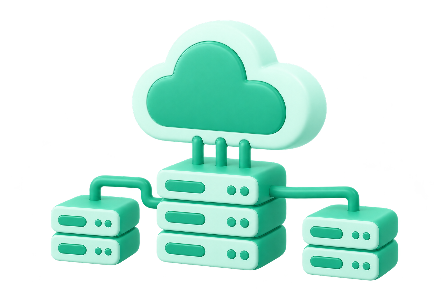 Cloud infrastructure connected to servers